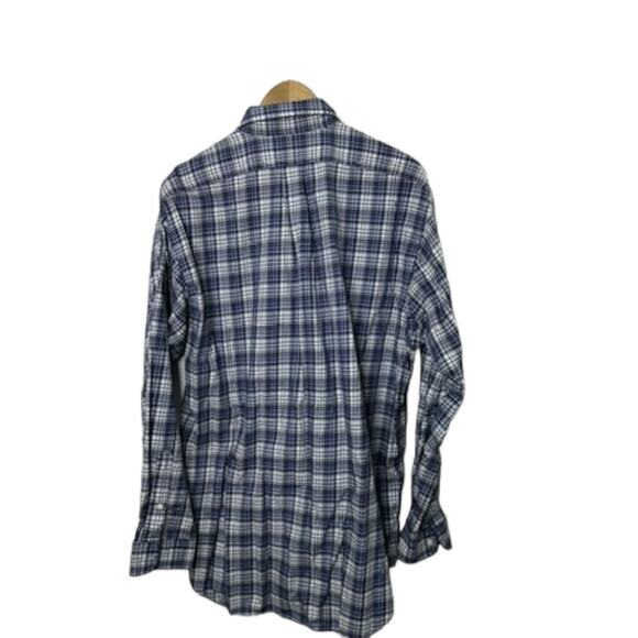 Ralph Lauren BLAKE Long Sleeve Plaid Button Down Navy Blue Shirt Men's Large - Picture 6 of 6